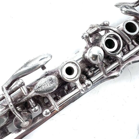 Antique Circa 1940s Cundy-Bettoney Three Star Metal Clarinet With Case - Picture 3 of 16